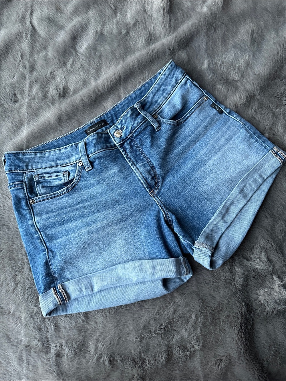 Silver Jeans Light Wash Rolled Cuff Denim Shorts